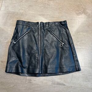 Black Faux Leather Mini Skirt